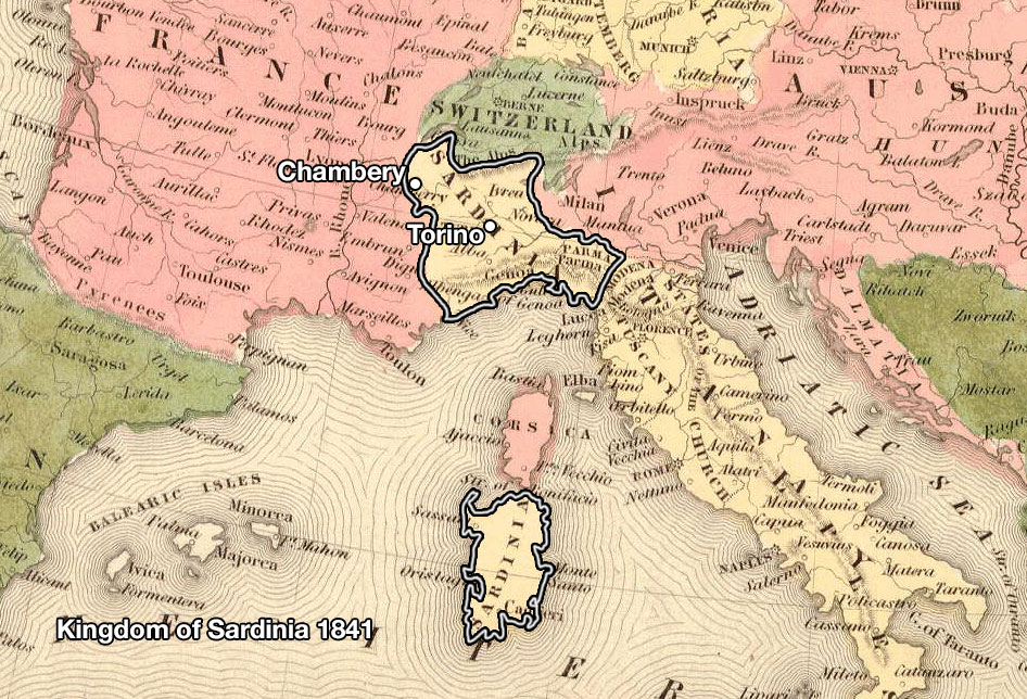 map of Kingdom of Sardinia